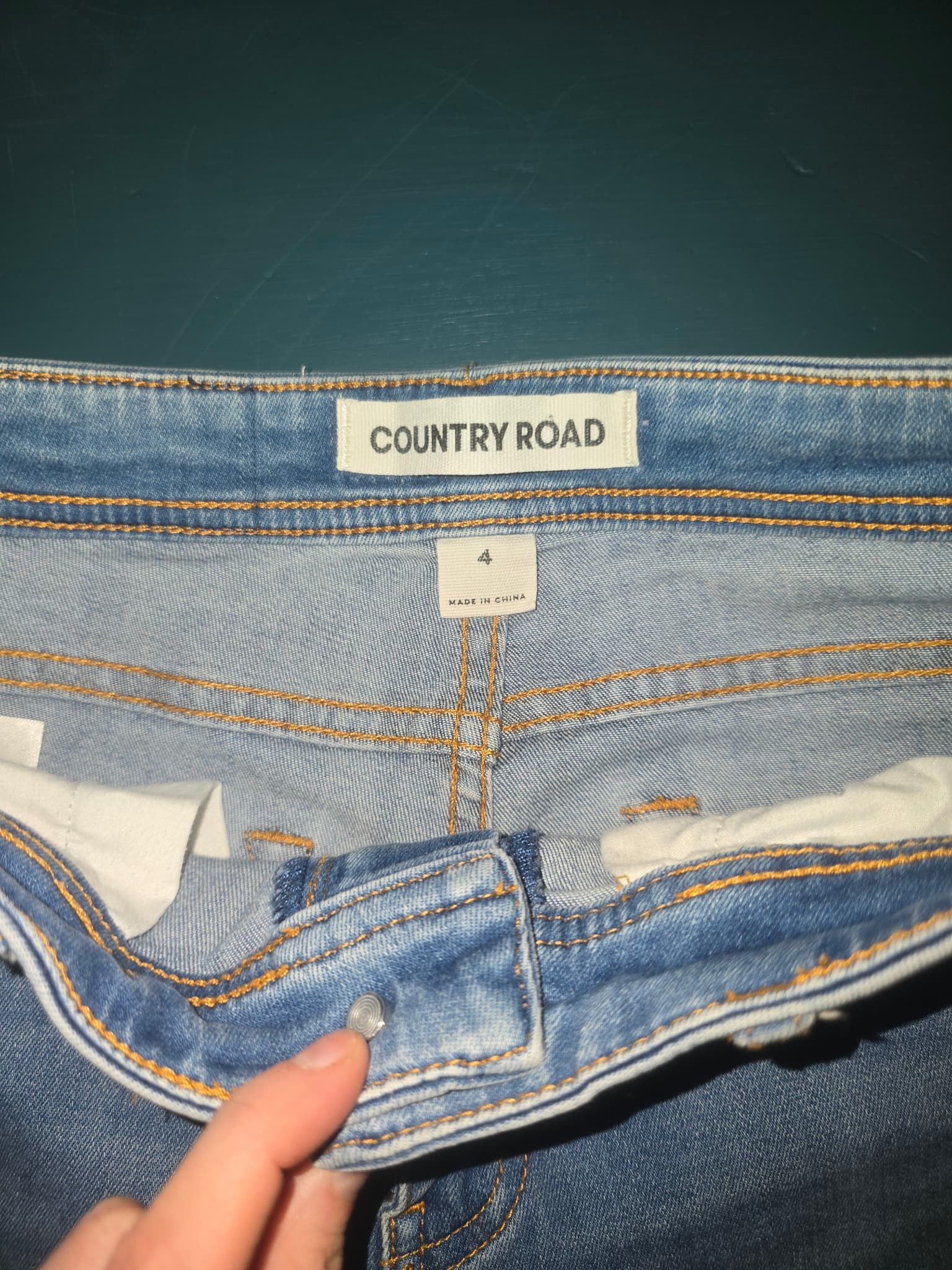 Country Road High Rise Skinny Jeans Button Fly Light Blue Women's 4 — photo 3 of 5