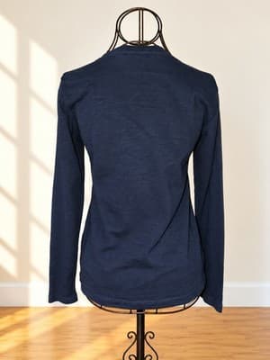 Country Road Long Sleeve Top Textured Geometric Embroidery Navy Women's 10 — photo 2 of 5