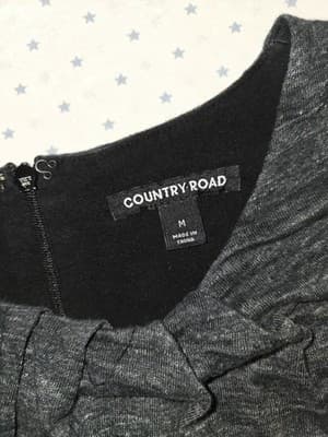 Country Road Ruched Side Midi Dress Long Sleeve Charcoal Grey Women's M — photo 3 of 3