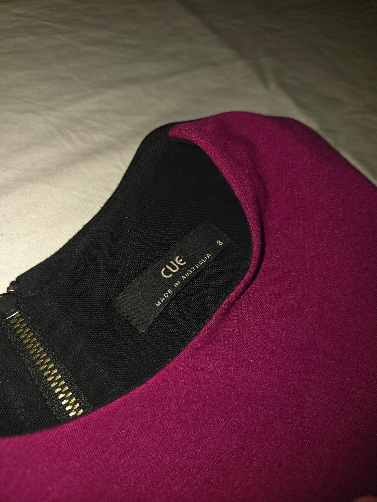 CUE Midi Dress Wave Panel Black Magenta Women's 8 — photo 4 of 5