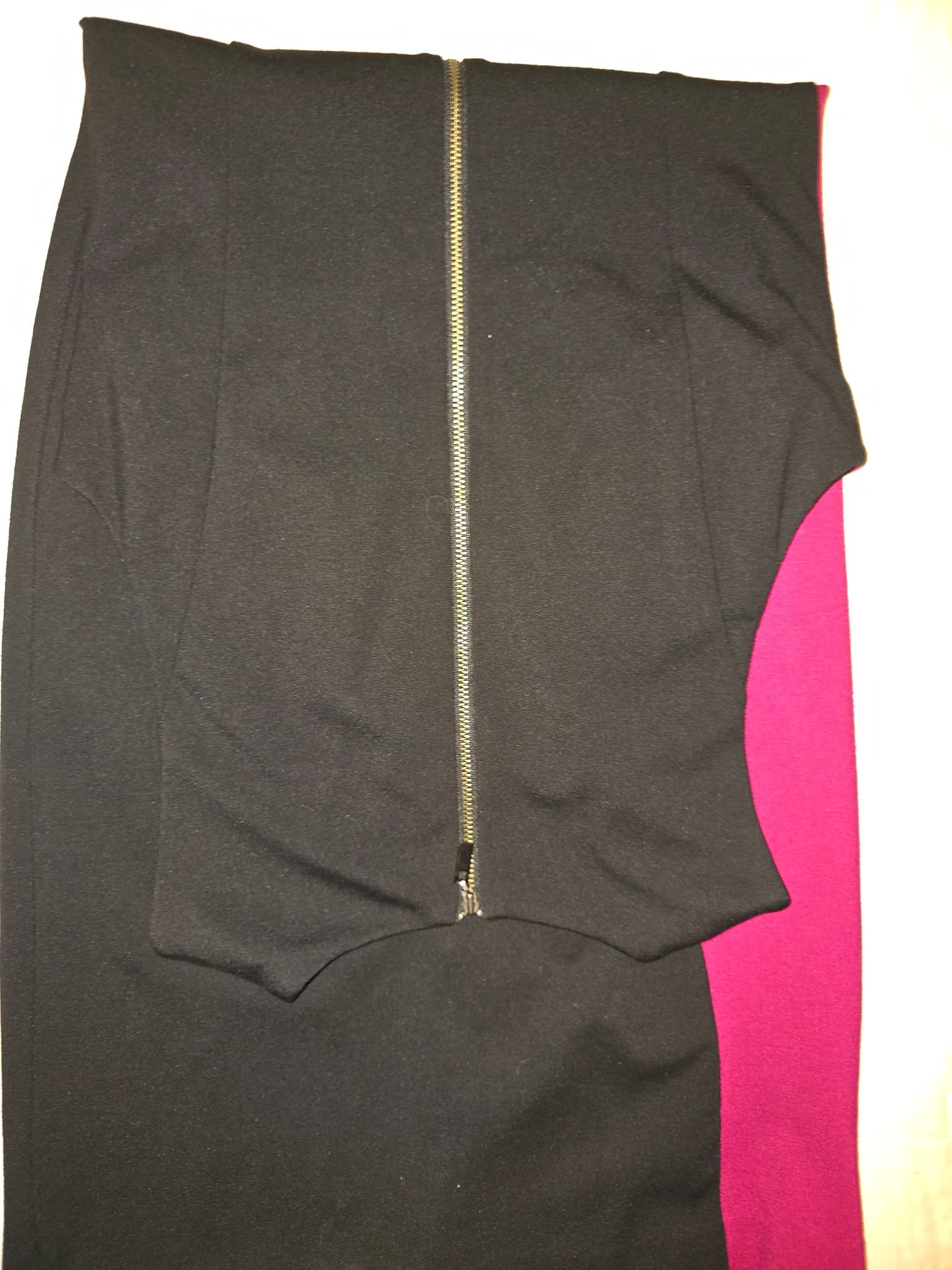 CUE Midi Dress Wave Panel Black Magenta Women's 8 — photo 5 of 5
