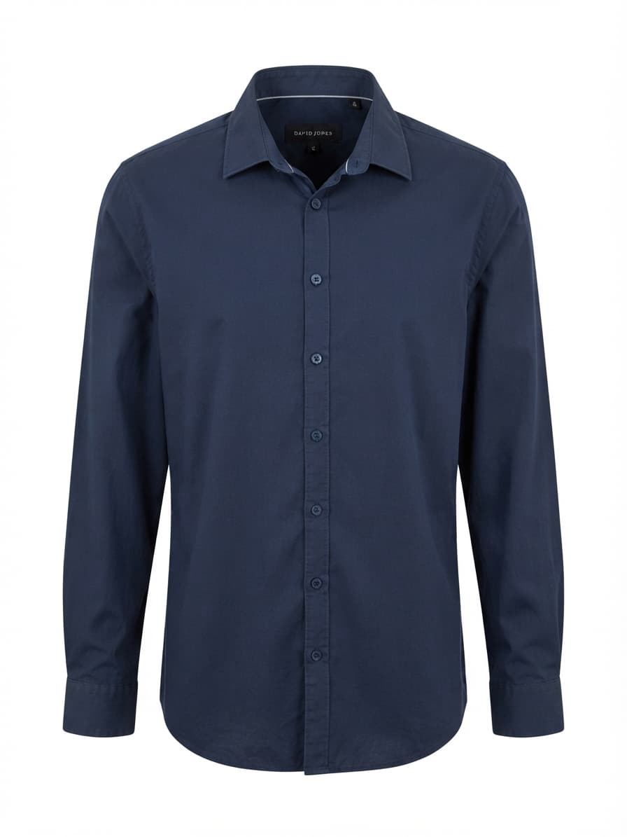 David Jones Classic Collection Long Sleeve Shirt Slim Fit Navy Men's 43 — photo 1 of 7