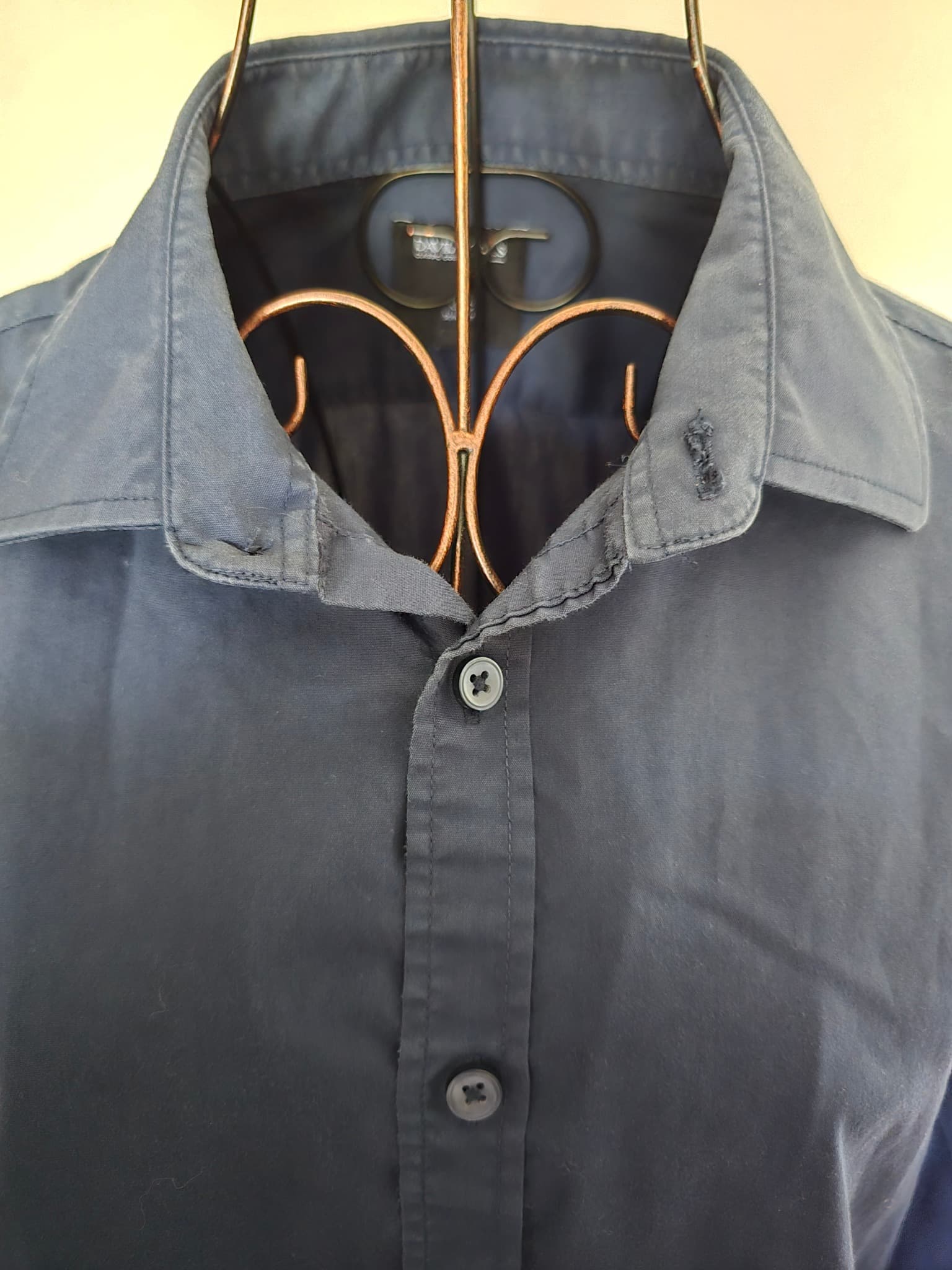 David Jones Classic Collection Long Sleeve Shirt Slim Fit Navy Men's 43 — photo 4 of 7