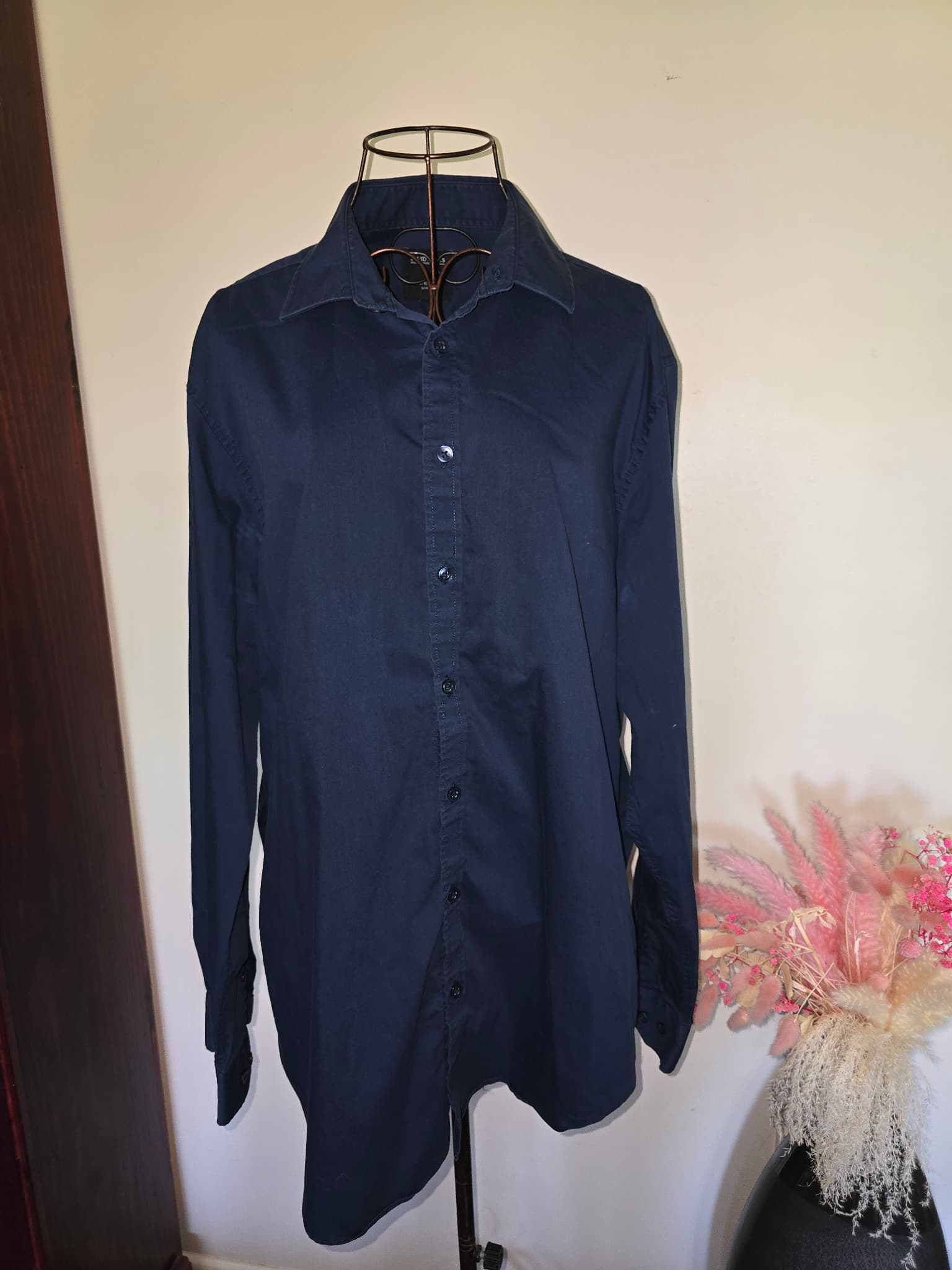 David Jones Classic Collection Long Sleeve Shirt Slim Fit Navy Men's 43 — photo 2 of 7