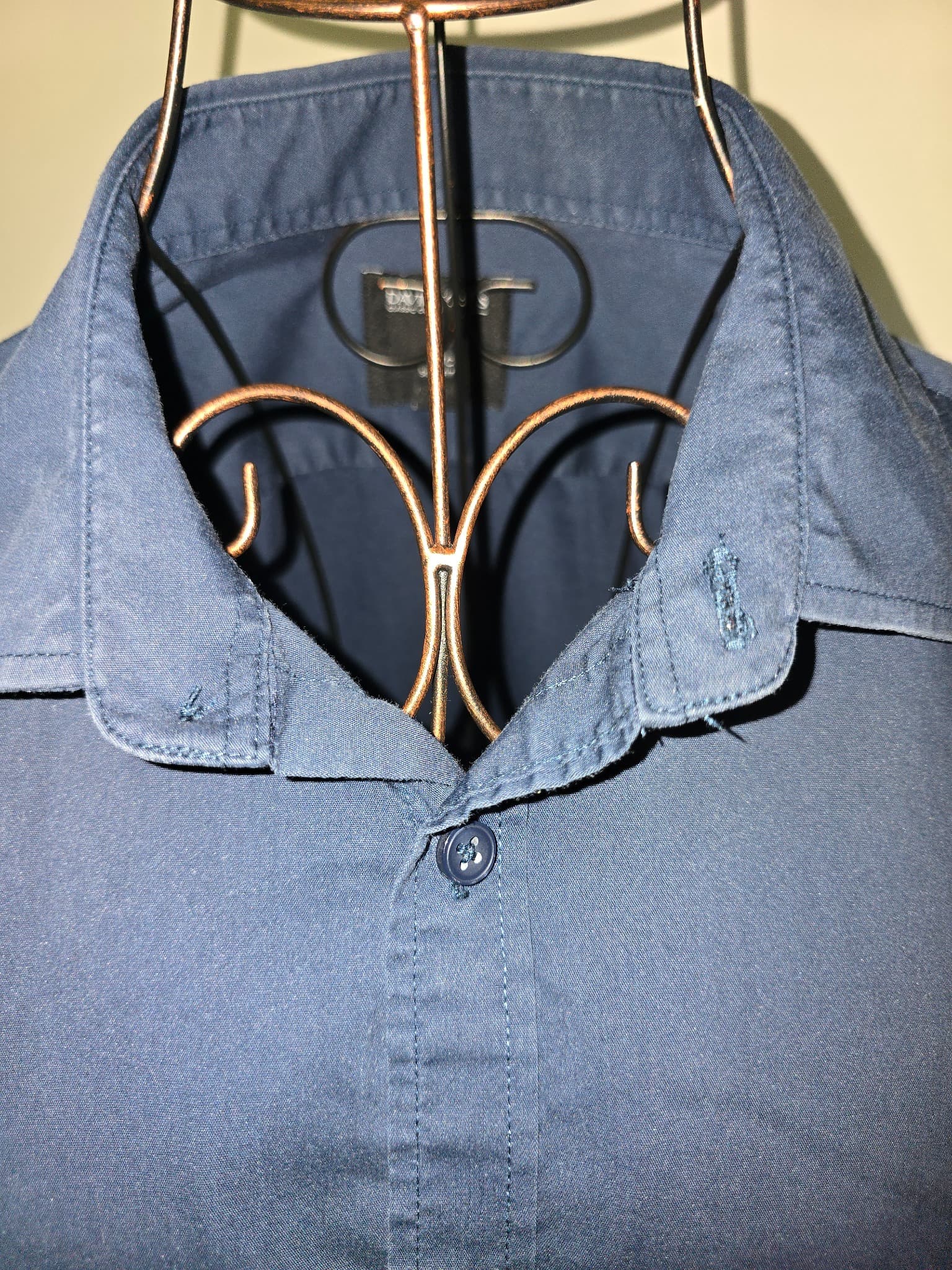David Jones Classic Collection Long Sleeve Shirt Slim Fit Navy Men's 43 — photo 5 of 7