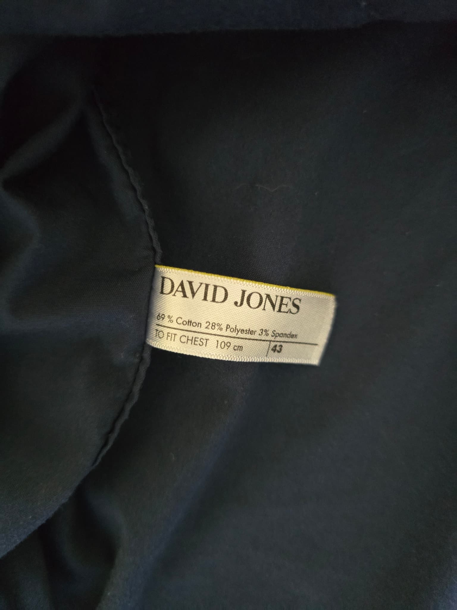 David Jones Classic Collection Long Sleeve Shirt Slim Fit Navy Men's 43 — photo 7 of 7