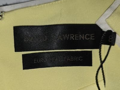 David Lawrence Tailored Sheath Dress With White Piping Yellow Women's 8 — photo 5 of 6