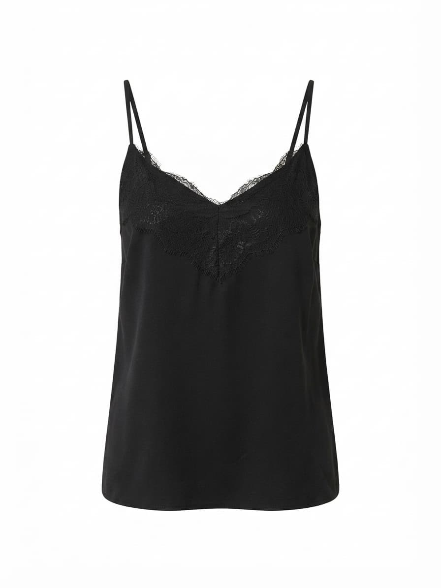 DECJUBA Camisole Tank Top Lace Trim Black Women's 12 — photo 1 of 6