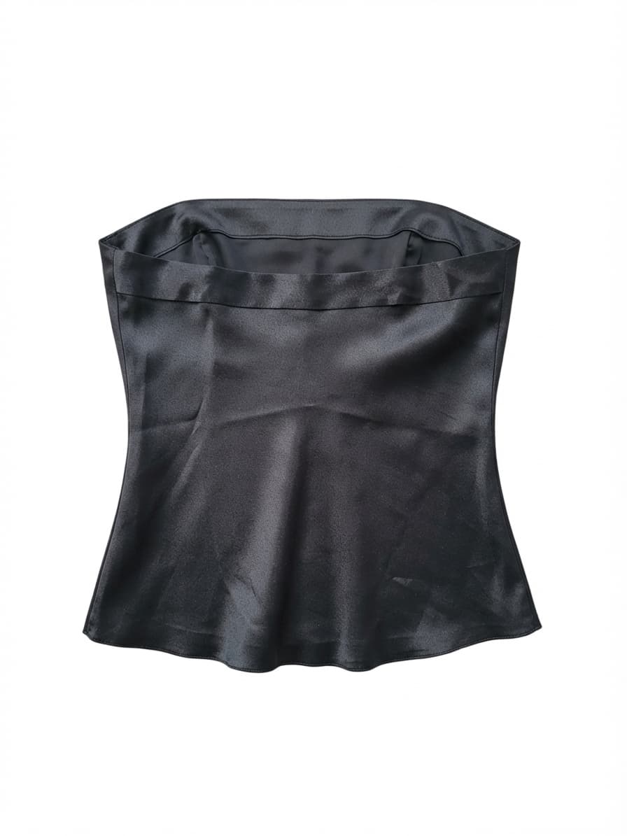 Diamond Cut Strapless Tube Top Satin Black Women's 14 — photo 1 of 5