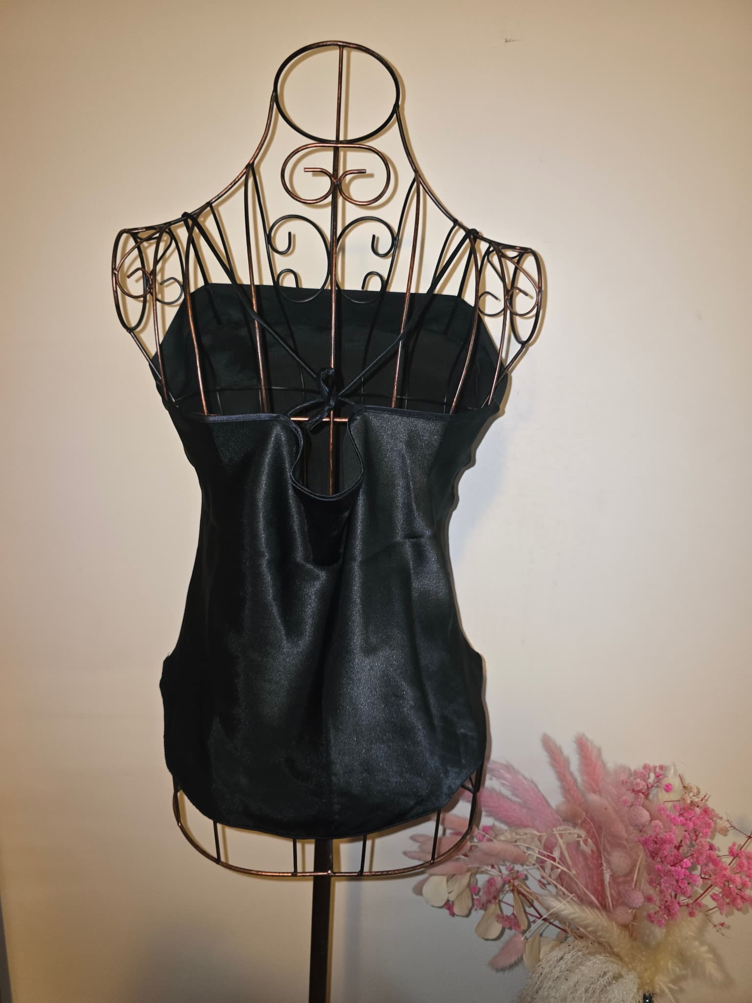 Diamond Cut Strapless Tube Top Satin Black Women's 14 — photo 2 of 5