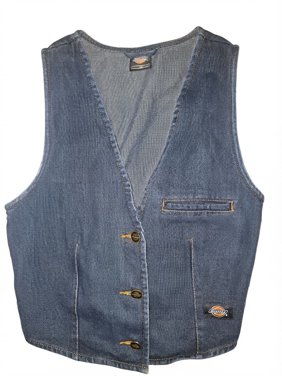 Dickies Denim Vest Button Up Blue Women's 10 — photo 1 of 7