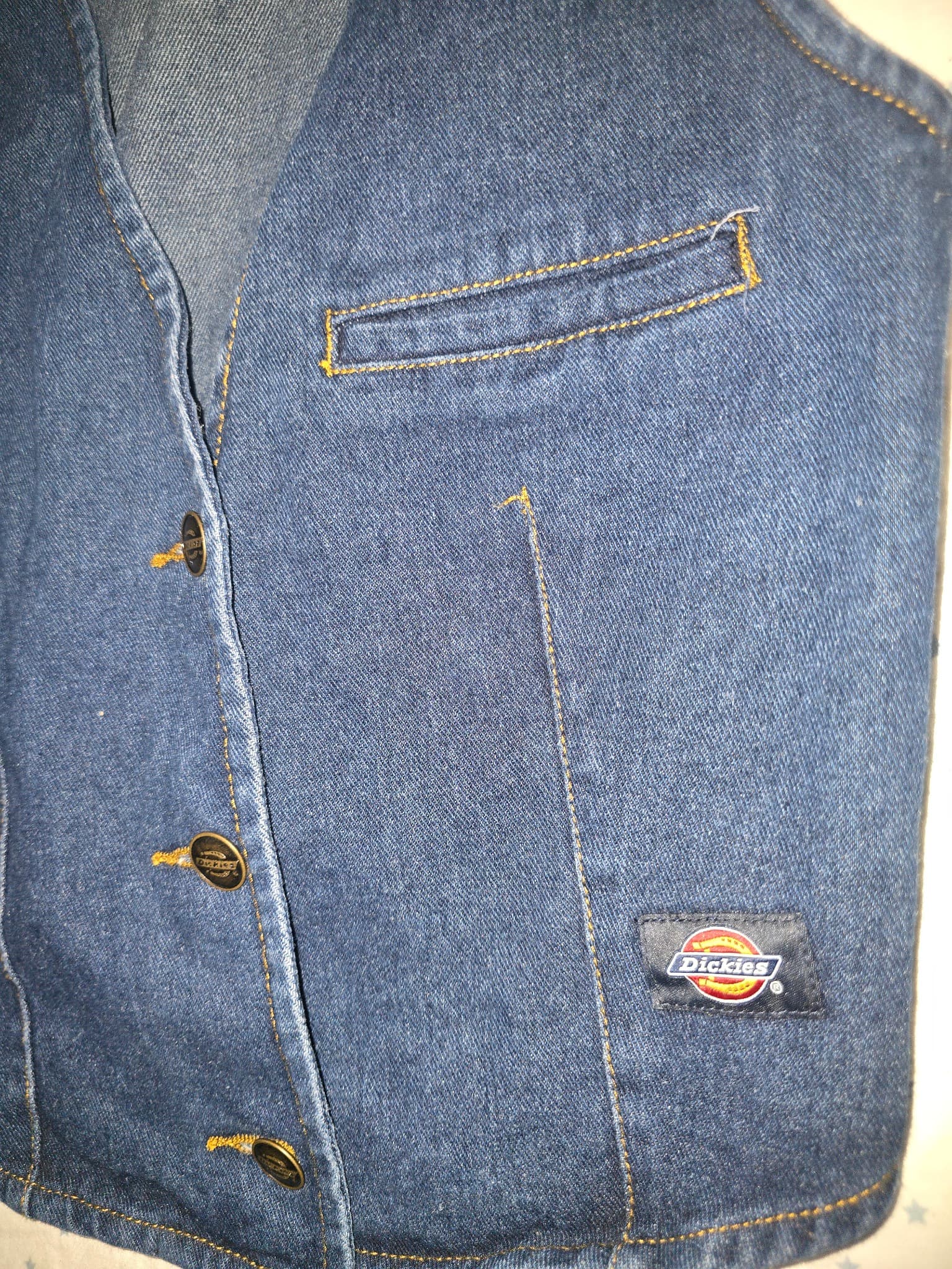 Dickies Denim Vest Button Up Blue Women's 10 — photo 2 of 7