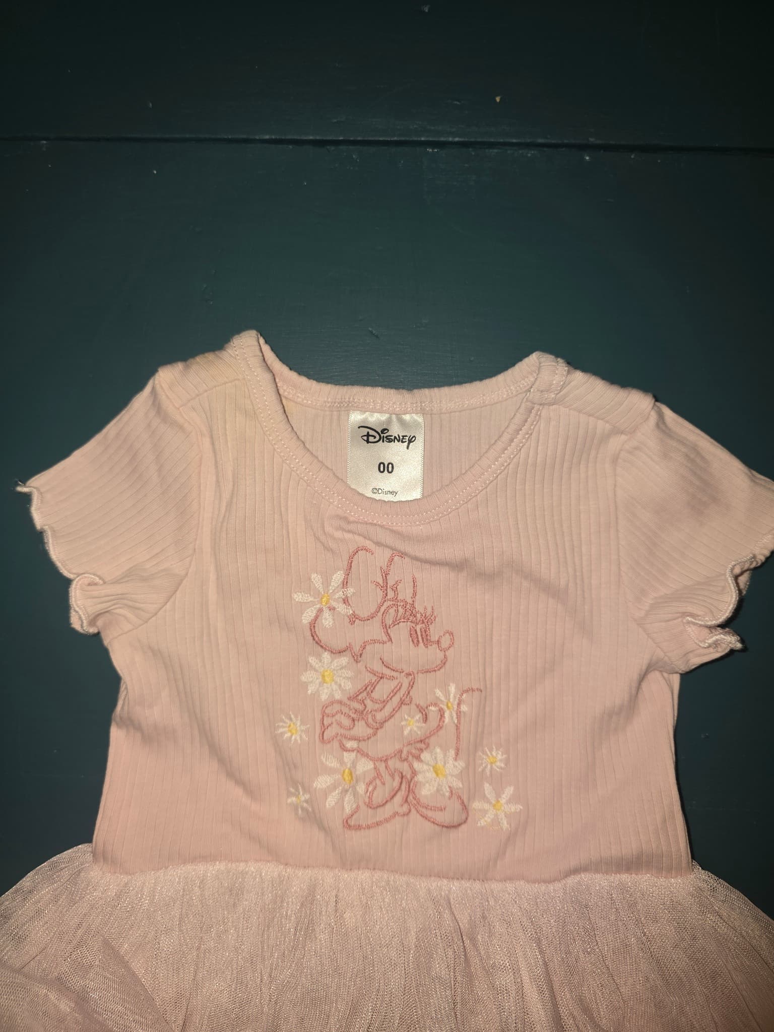 Disney Dress Minnie Mouse Ribbed Bodice Tulle Skirt Pink Baby Girls 00 — photo 3 of 4