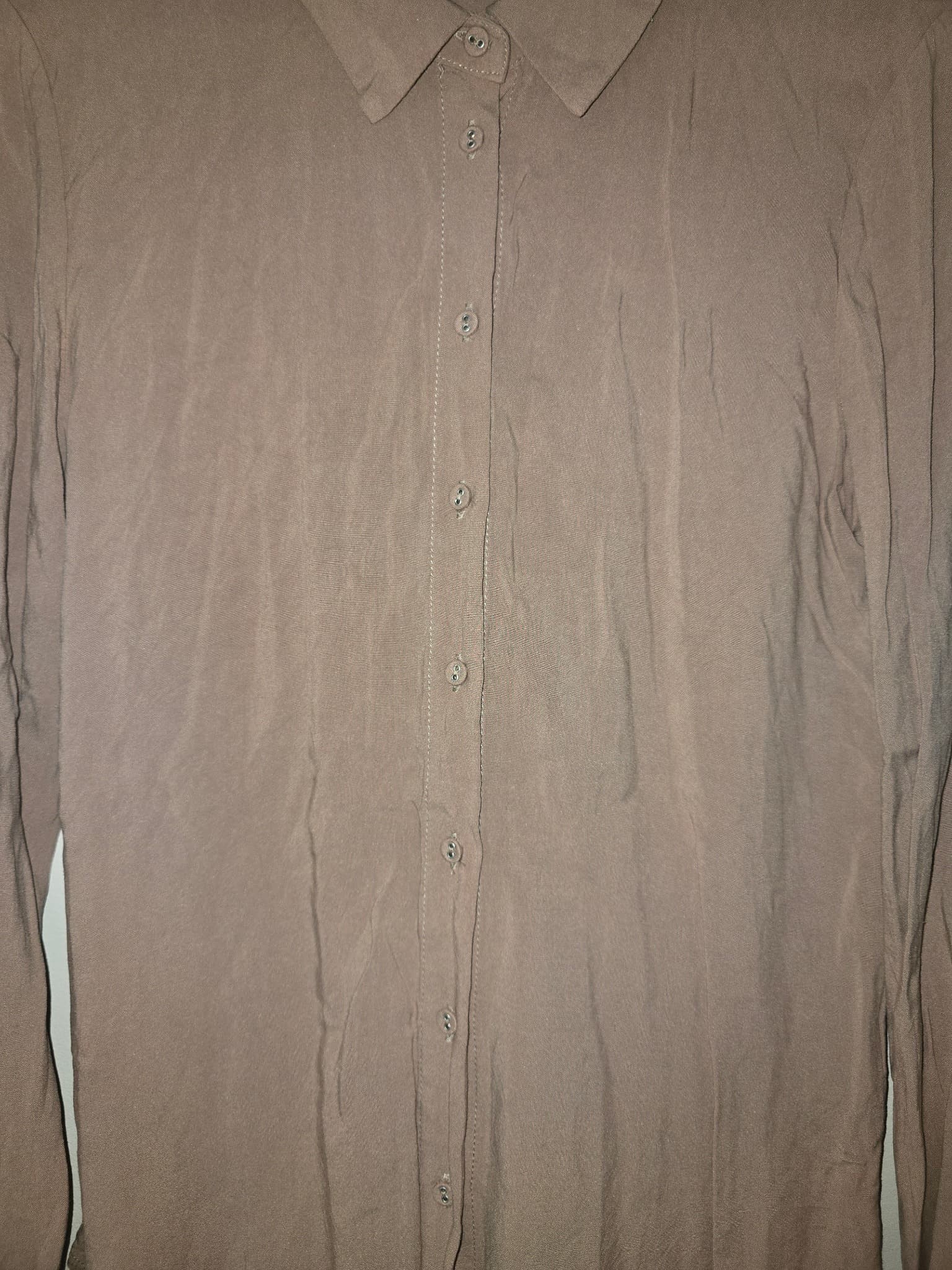 Dotti Long Sleeve Button Up Blouse Beige Women's 8 — photo 2 of 7