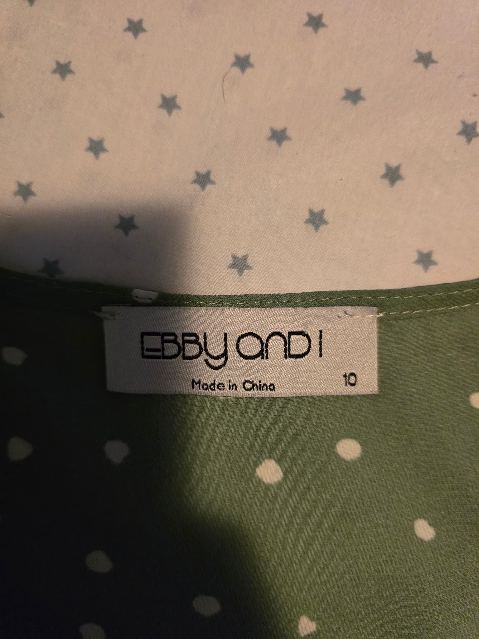 Ebby And I Ruffle Blouse Polka Dot Sage Green Women's 10 — photo 5 of 5
