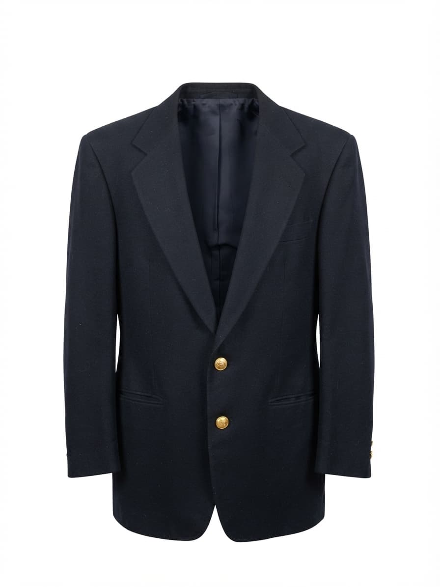 Fletcher Jones Captains Reefer Blazer Gold Buttons Navy Men's 96 — photo 1 of 10