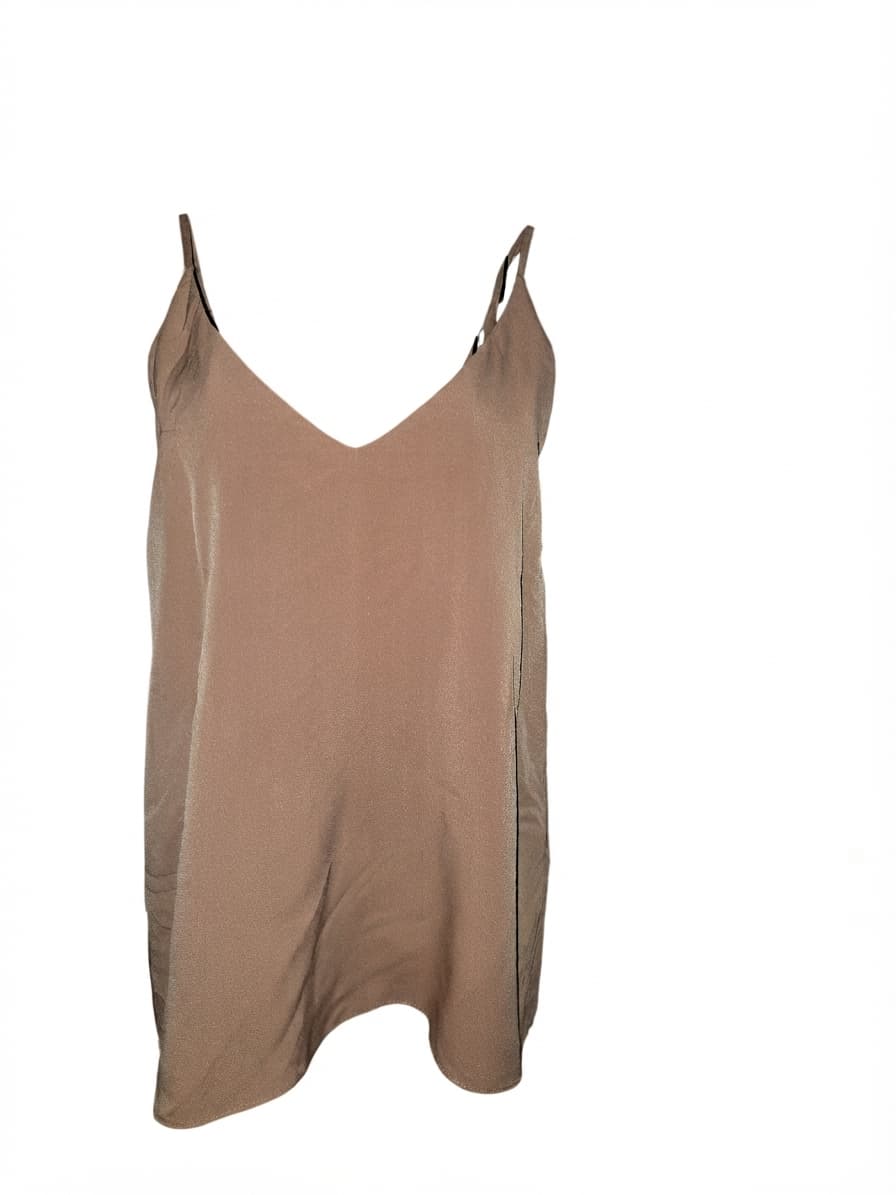 Forever New Camisole Top Shimmering V-Neck Tan Women's 10 — photo 1 of 4