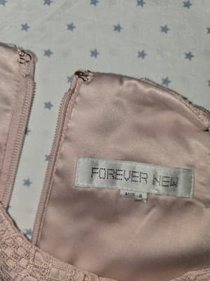 Forever New Midi Dress Floral Lace Halter Neck Pink Women's 8 — photo 3 of 3
