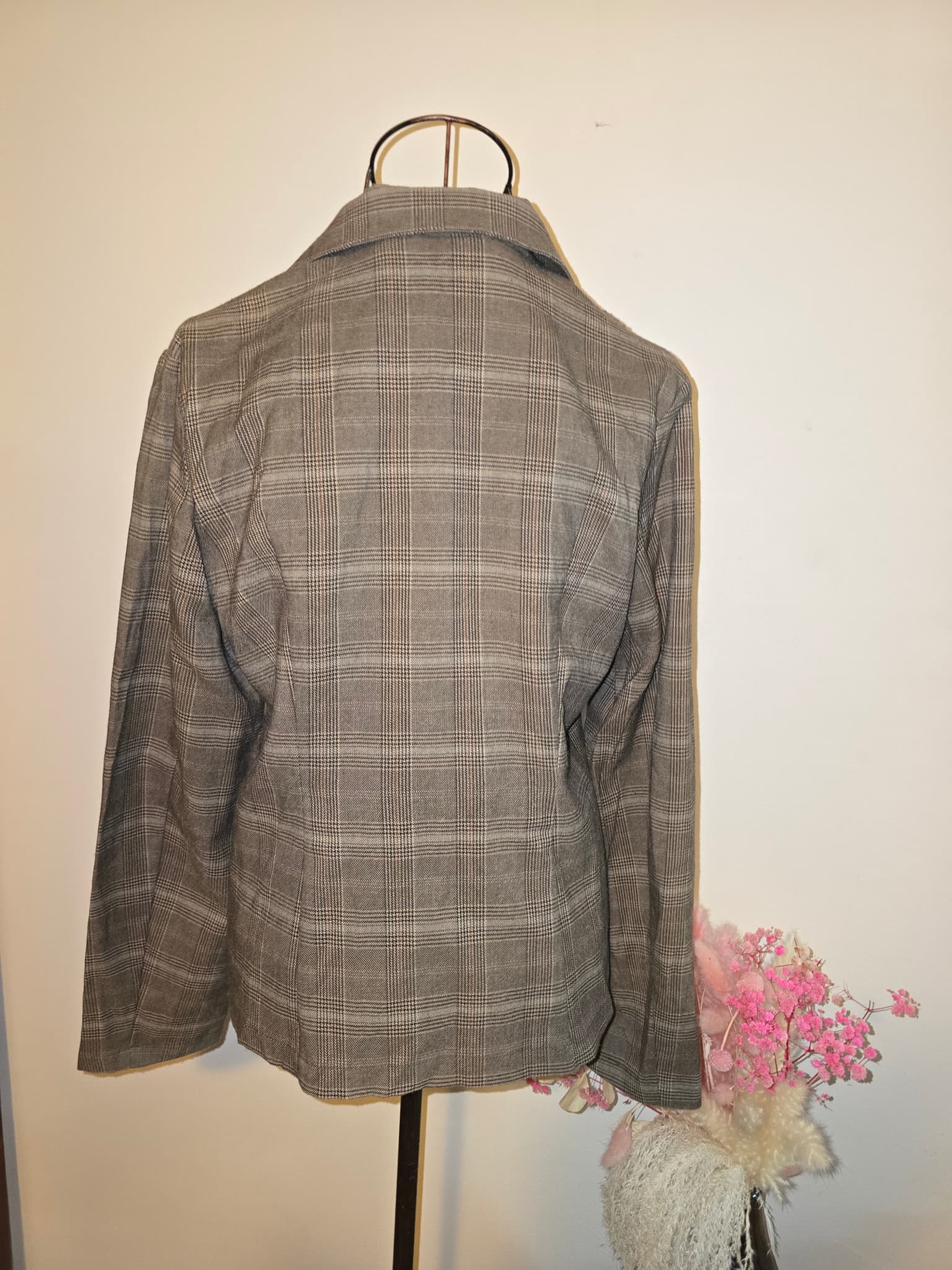Gabriella Fratini Plaid Blazer Jacket Structured Brown Women's 3 — photo 4 of 6