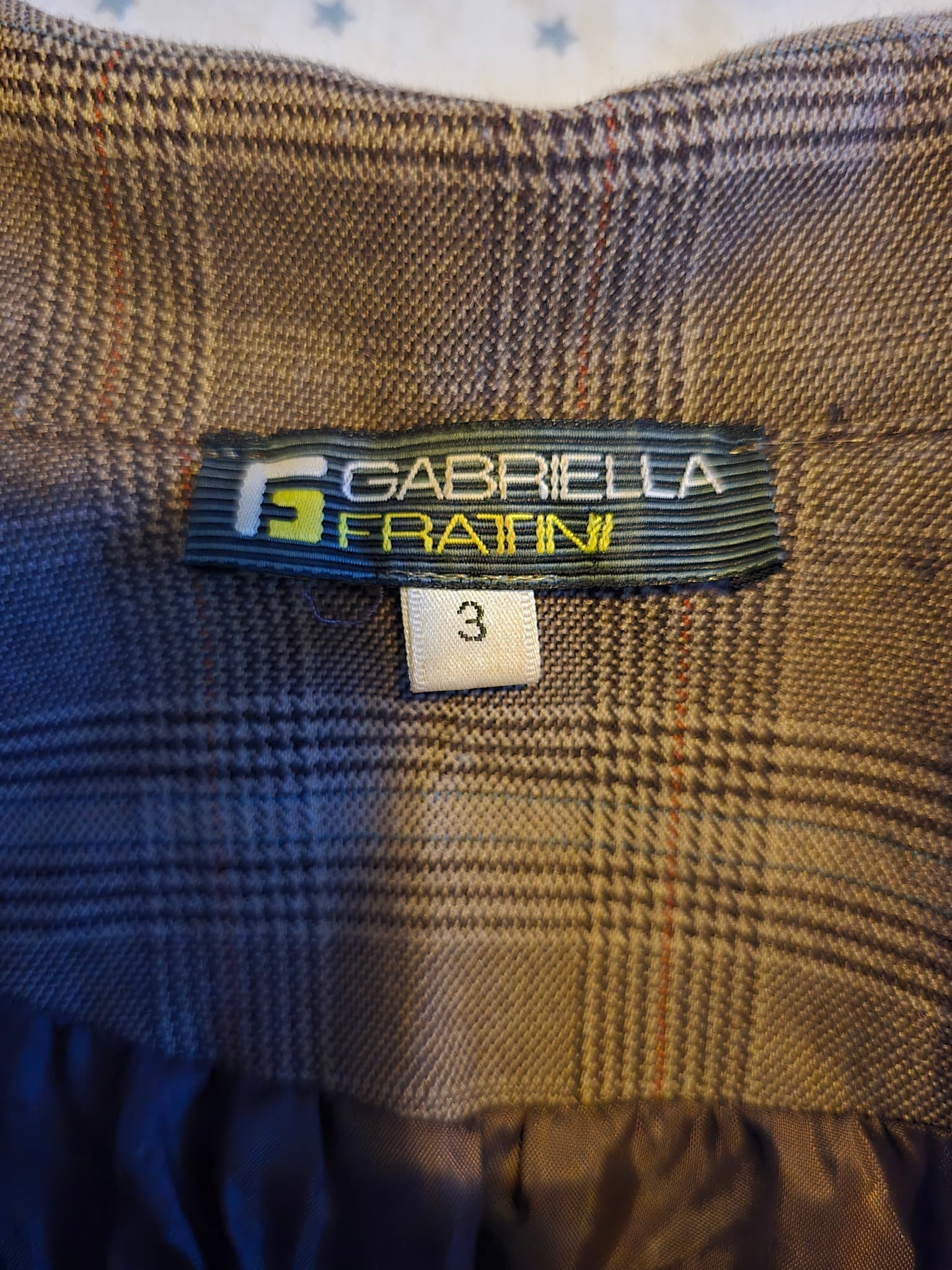 Gabriella Fratini Plaid Blazer Jacket Structured Brown Women's 3 — photo 5 of 6
