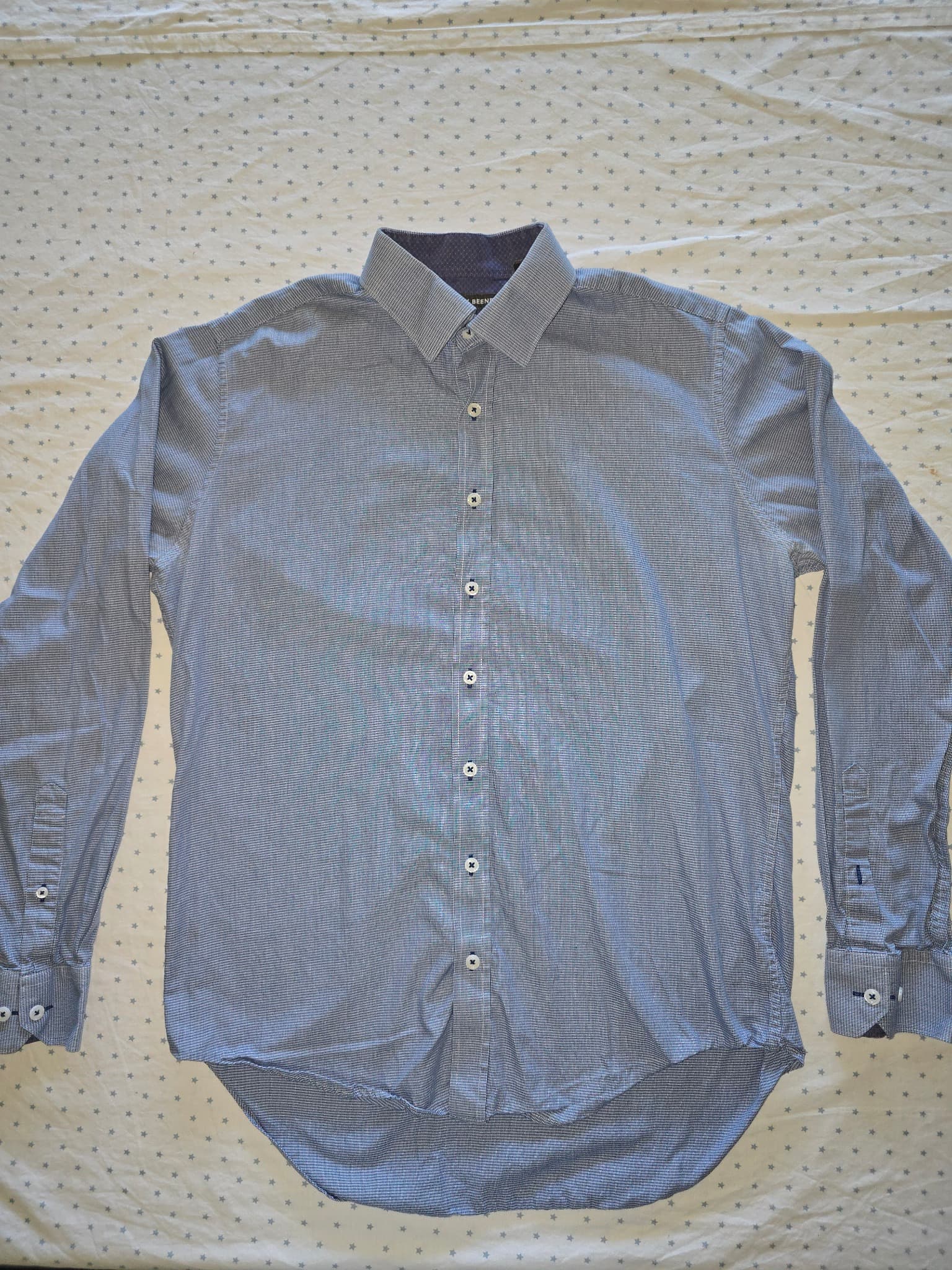 Geoffrey Beene Dress Shirt Gingham Check Blue Men's 41 — photo 2 of 7