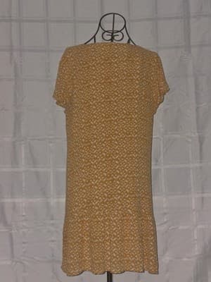 GRACE&CO. Shift Dress Geometric Print Button-Front Yellow Women's 14 — photo 2 of 5