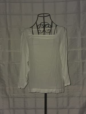 Grace Hill Long Sleeve Blouse Square Neck Woven White Women's 8 — photo 1 of 5