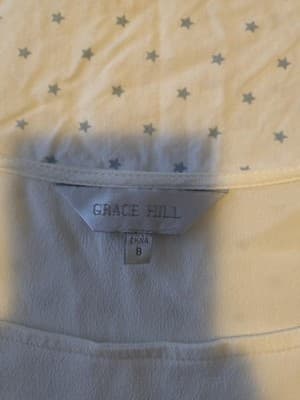 Grace Hill Long Sleeve Blouse Square Neck Woven White Women's 8 — photo 3 of 5