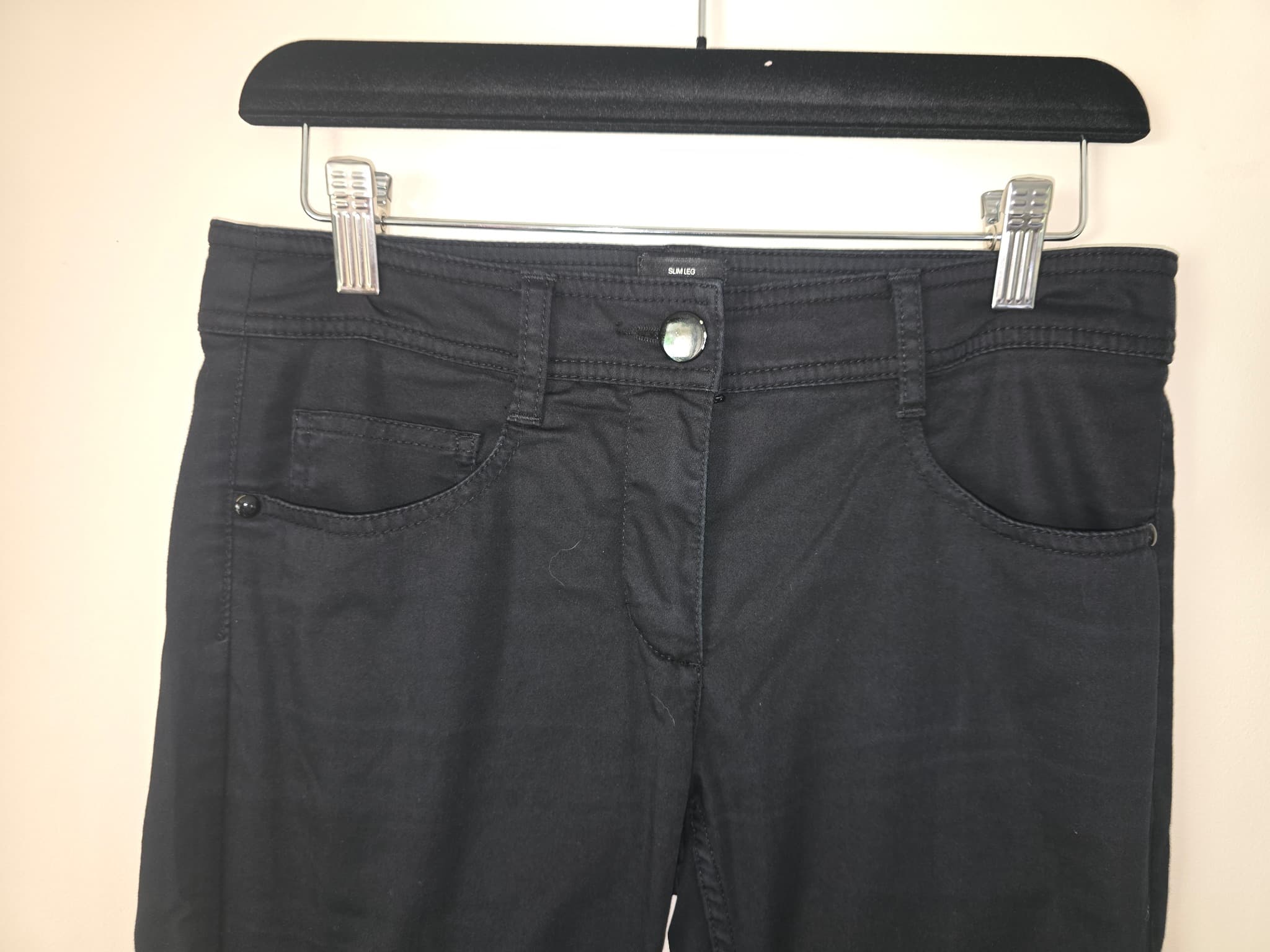 H&M Slim Leg Trousers Classic Black Women's 36 — photo 3 of 6