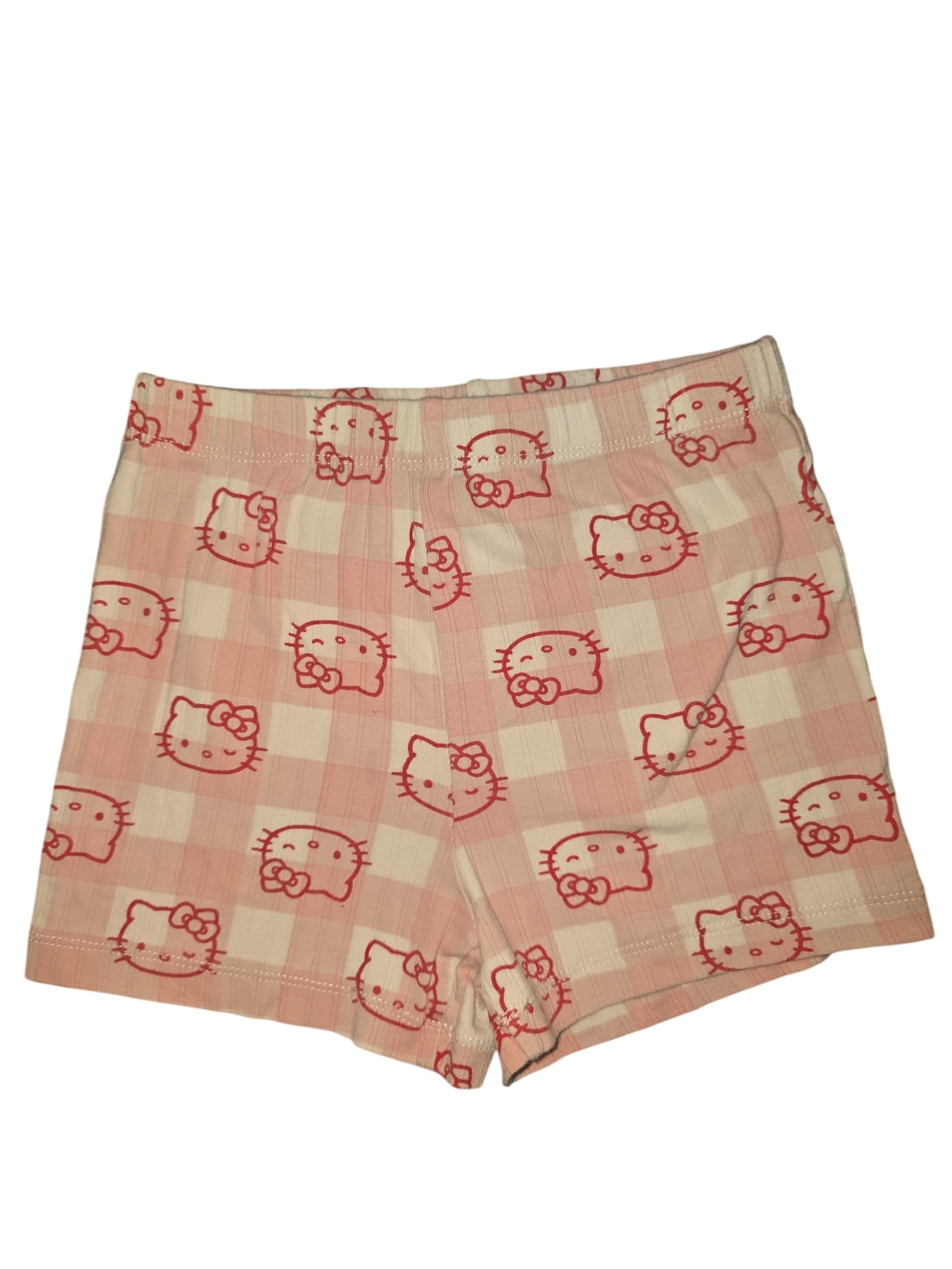 Hello Kitty Pajama Shorts Gingham Print Pink Kids size 4 — photo 1 of 3