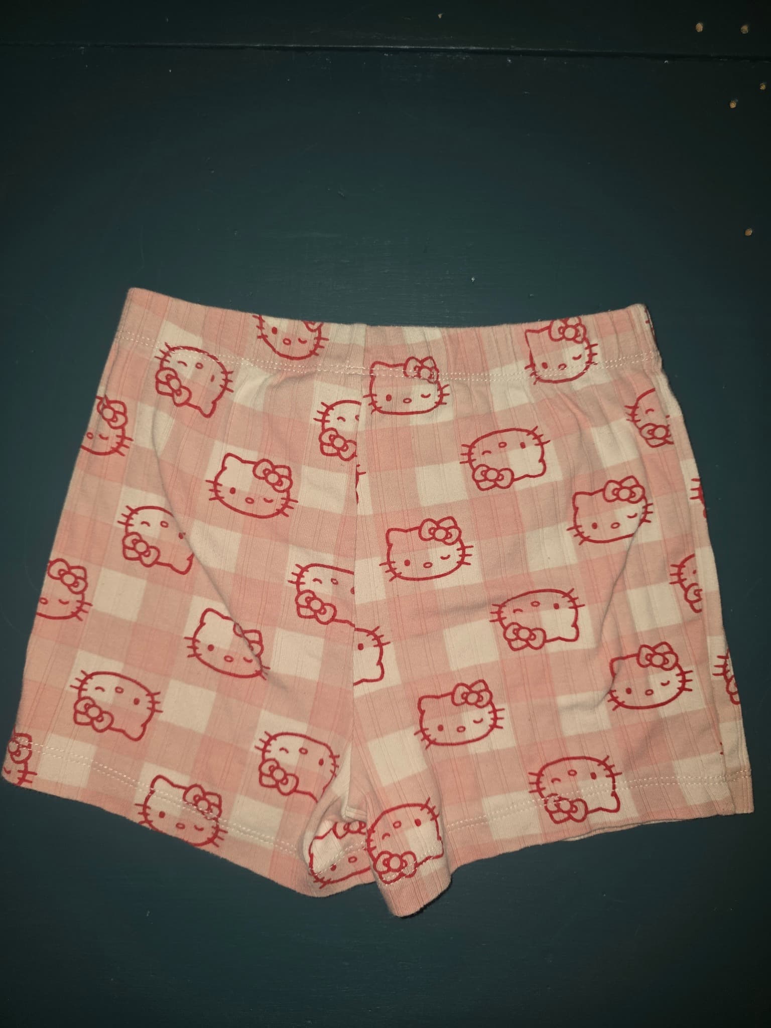 Hello Kitty Pajama Shorts Gingham Print Pink Kids size 4 — photo 3 of 3