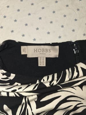 Hobbs London Maxi Dress Tropical Leaf Print Black White Women's 20 — photo 3 of 4