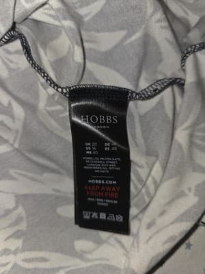 Hobbs London Maxi Dress Tropical Leaf Print Black White Women's 20 — photo 4 of 4