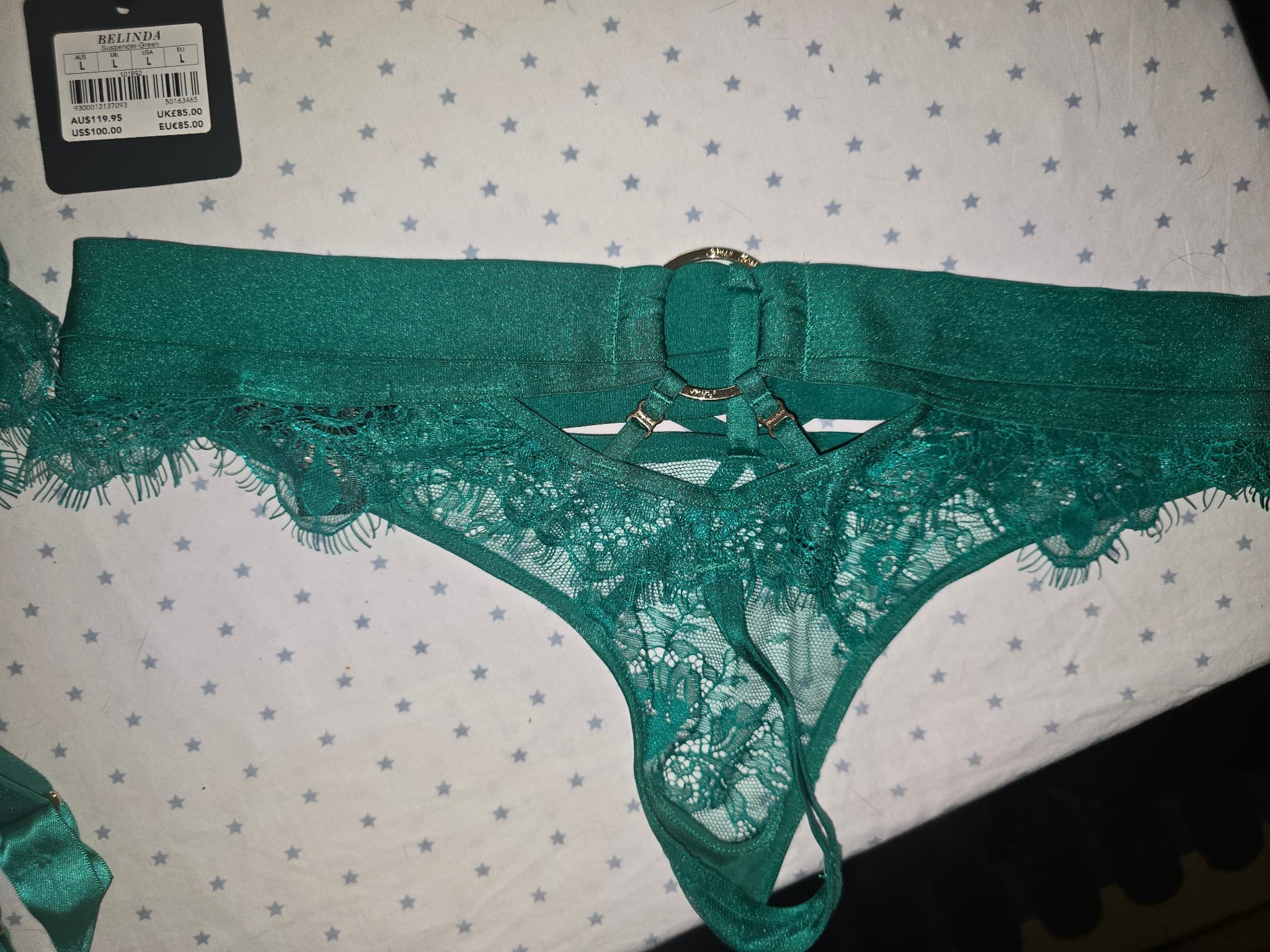 Honey Birdette Belinda Lingerie Set Lace Emerald Green Women's 12DD — photo 11 of 20