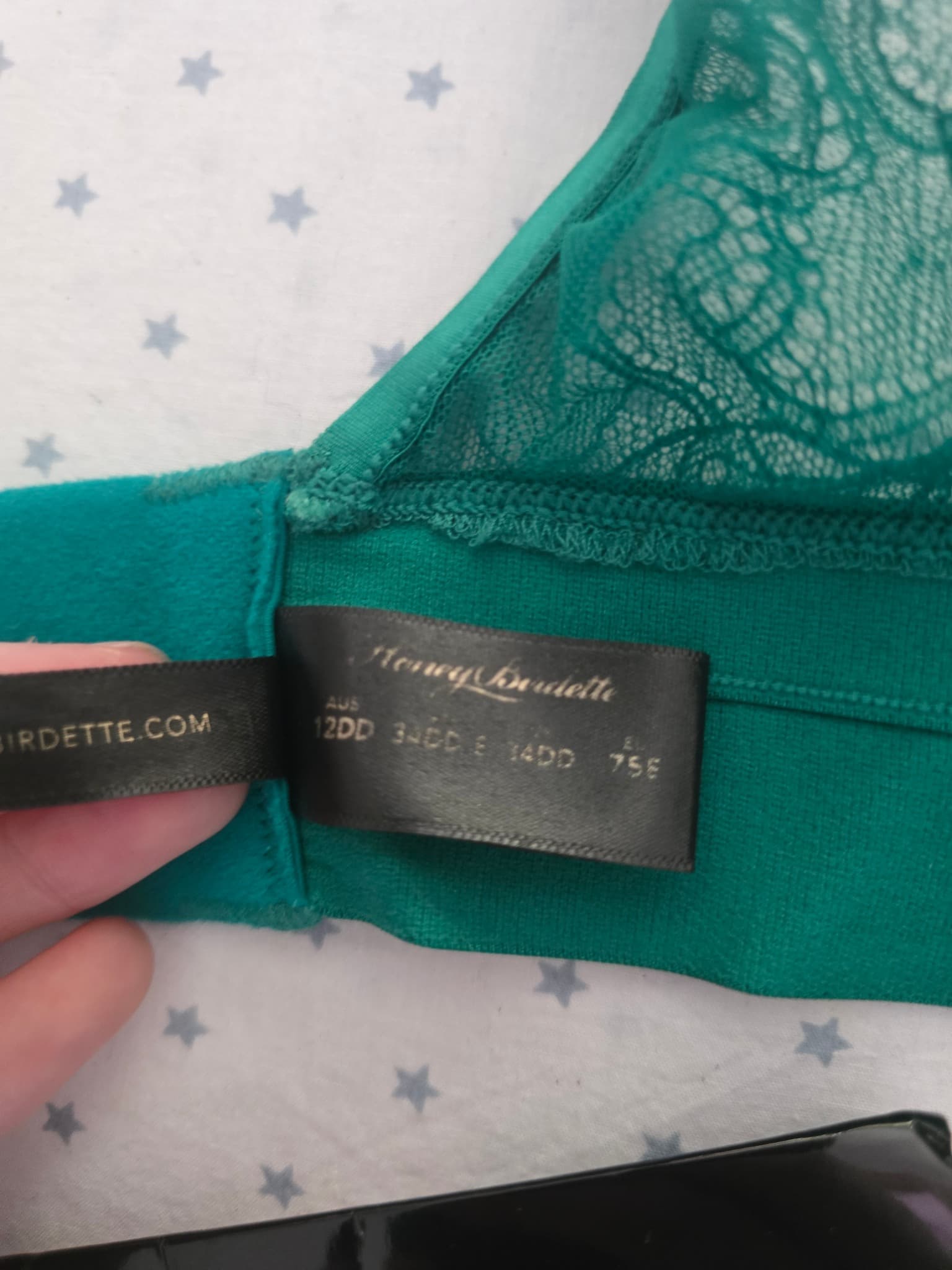 Honey Birdette Belinda Lingerie Set Lace Emerald Green Women's 12DD — photo 14 of 20