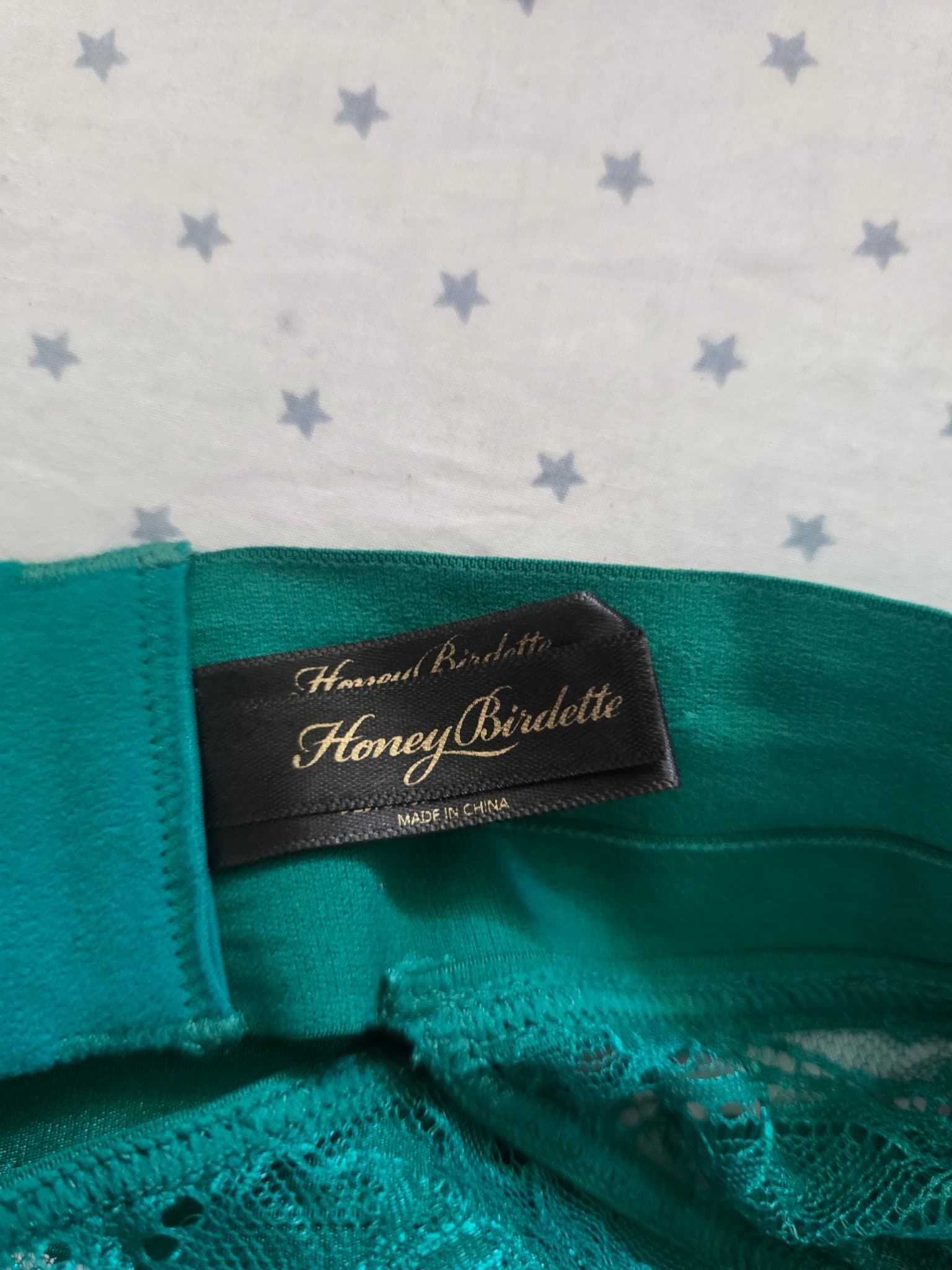 Honey Birdette Belinda Lingerie Set Lace Emerald Green Women's 12DD — photo 16 of 20