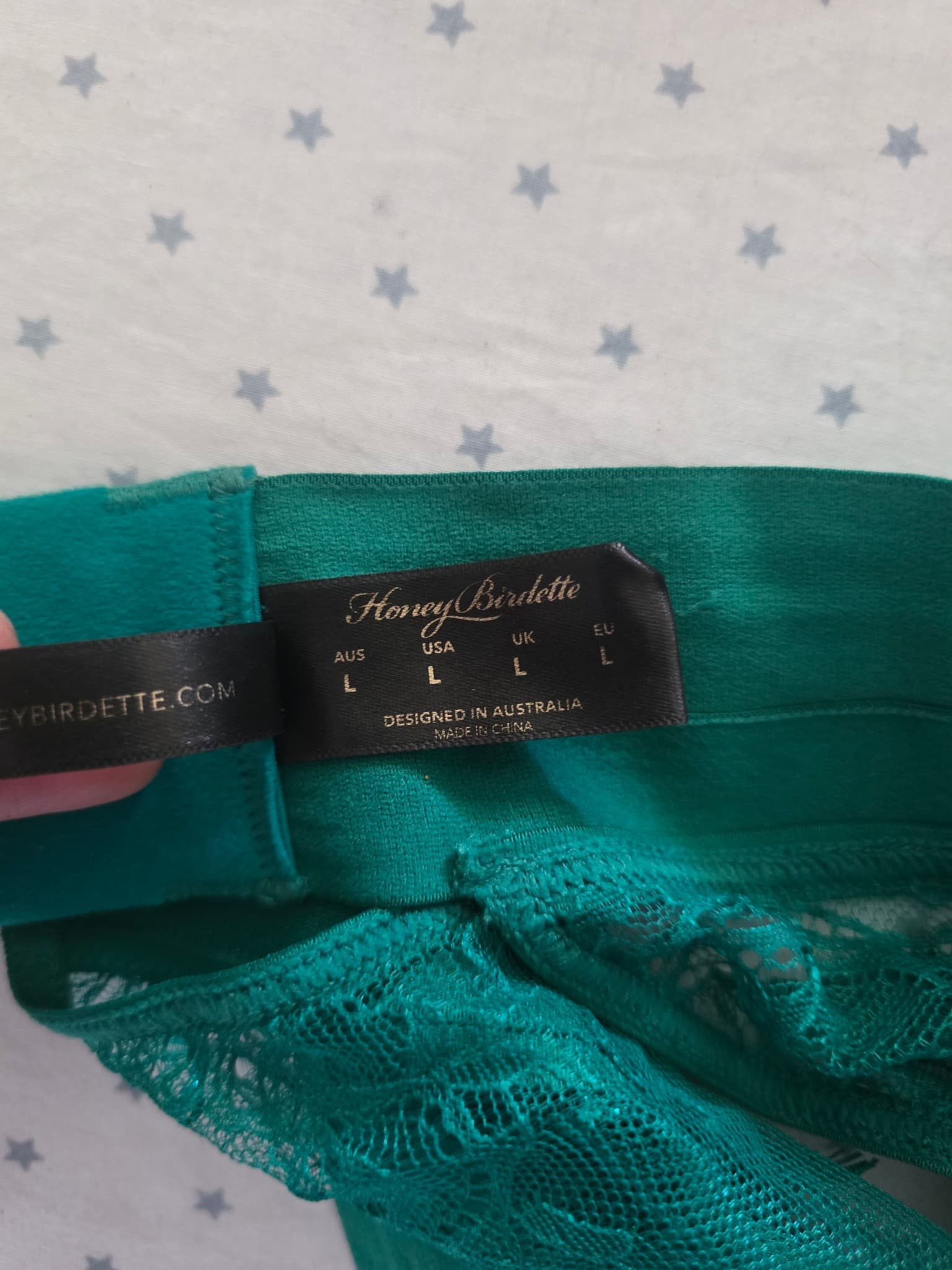 Honey Birdette Belinda Lingerie Set Lace Emerald Green Women's 12DD — photo 17 of 20