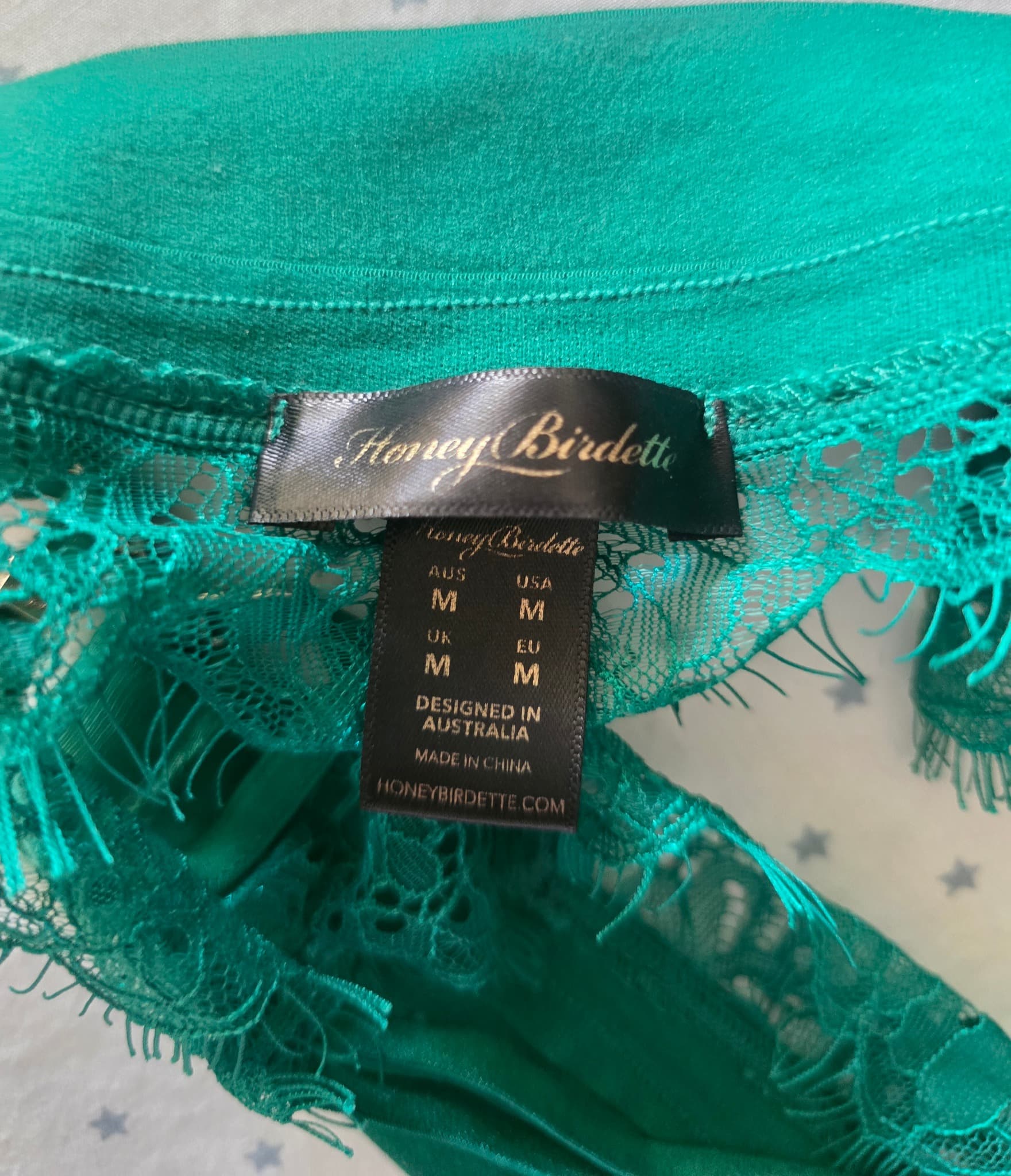 Honey Birdette Belinda Lingerie Set Lace Emerald Green Women's 12DD — photo 19 of 20