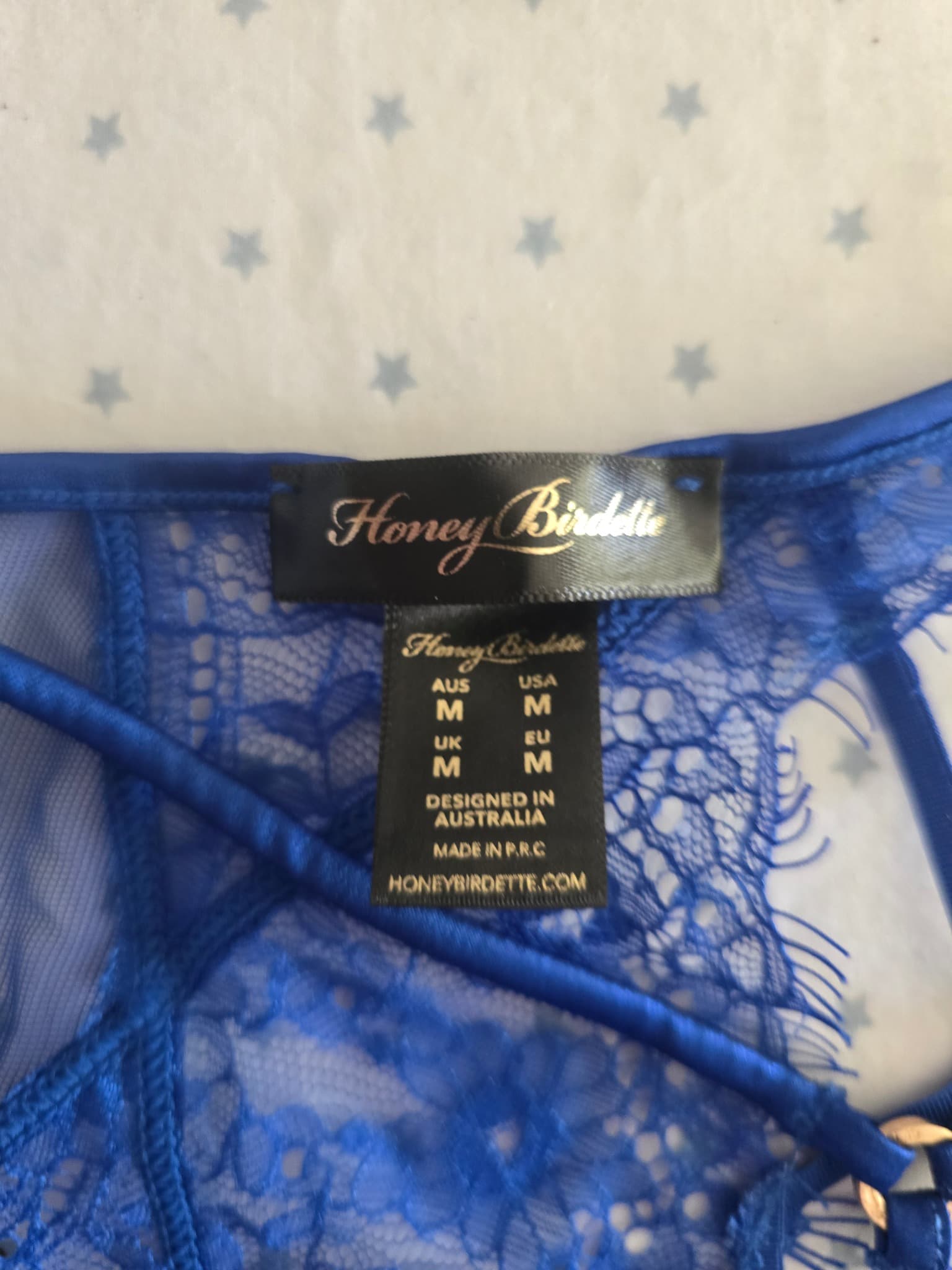 Honey Birdette Elsie Lingerie Set Lace Detail Blue Women's 10DD — photo 11 of 14