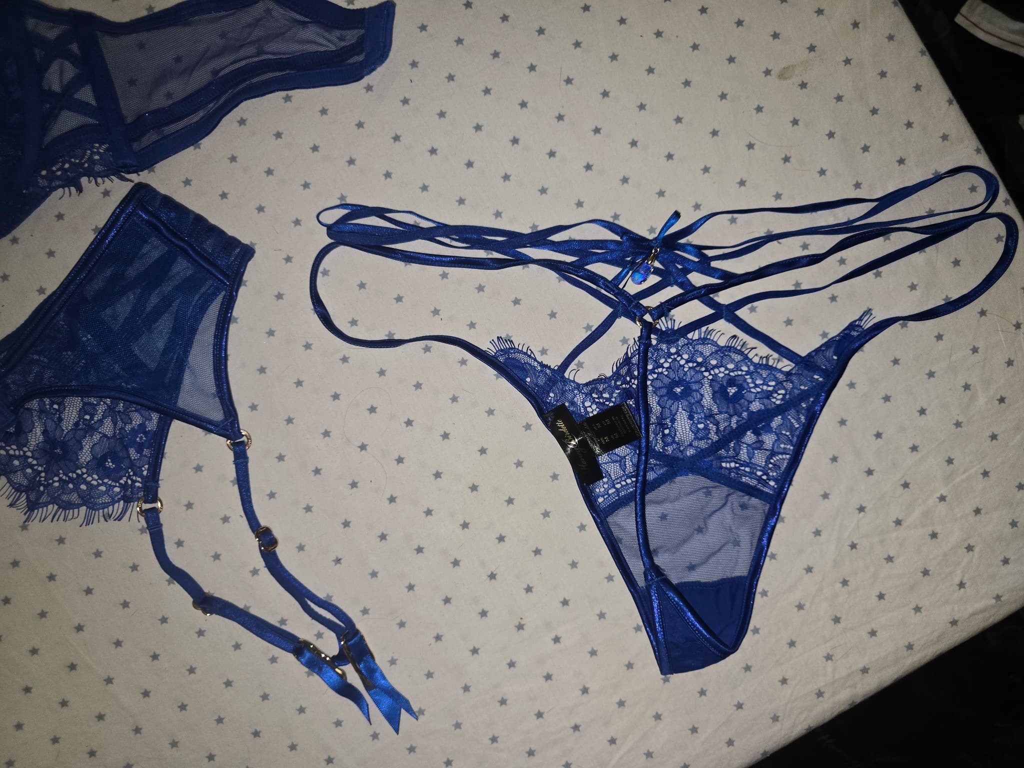 Honey Birdette Elsie Lingerie Set Lace Detail Blue Women's 10DD — photo 6 of 14