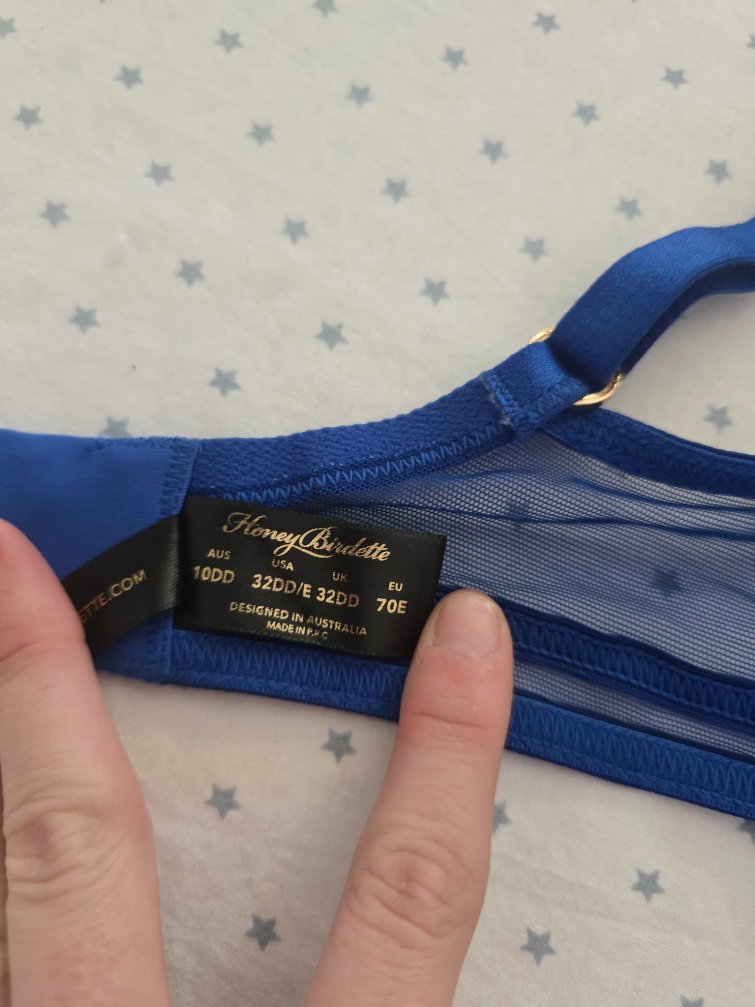 Honey Birdette Elsie Lingerie Set Lace Detail Blue Women's 10DD — photo 7 of 14