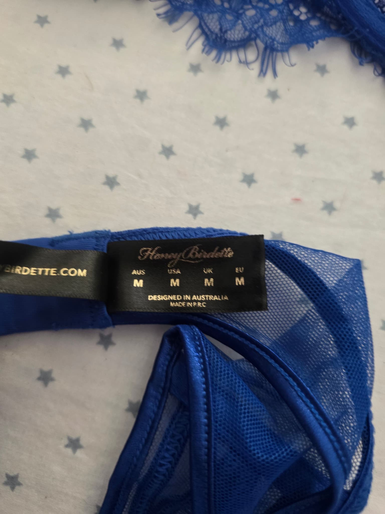 Honey Birdette Elsie Lingerie Set Lace Detail Blue Women's 10DD — photo 9 of 14