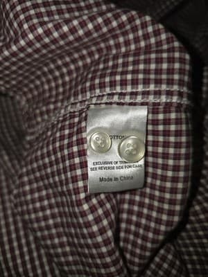 JAG Long Sleeve Button-Up Shirt Gingham Check Burgundy and White Men's XL — photo 4 of 5