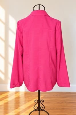 Jeanswest Blazer Jacket Collared Twill Button Front Pink Women's 12 — photo 2 of 3