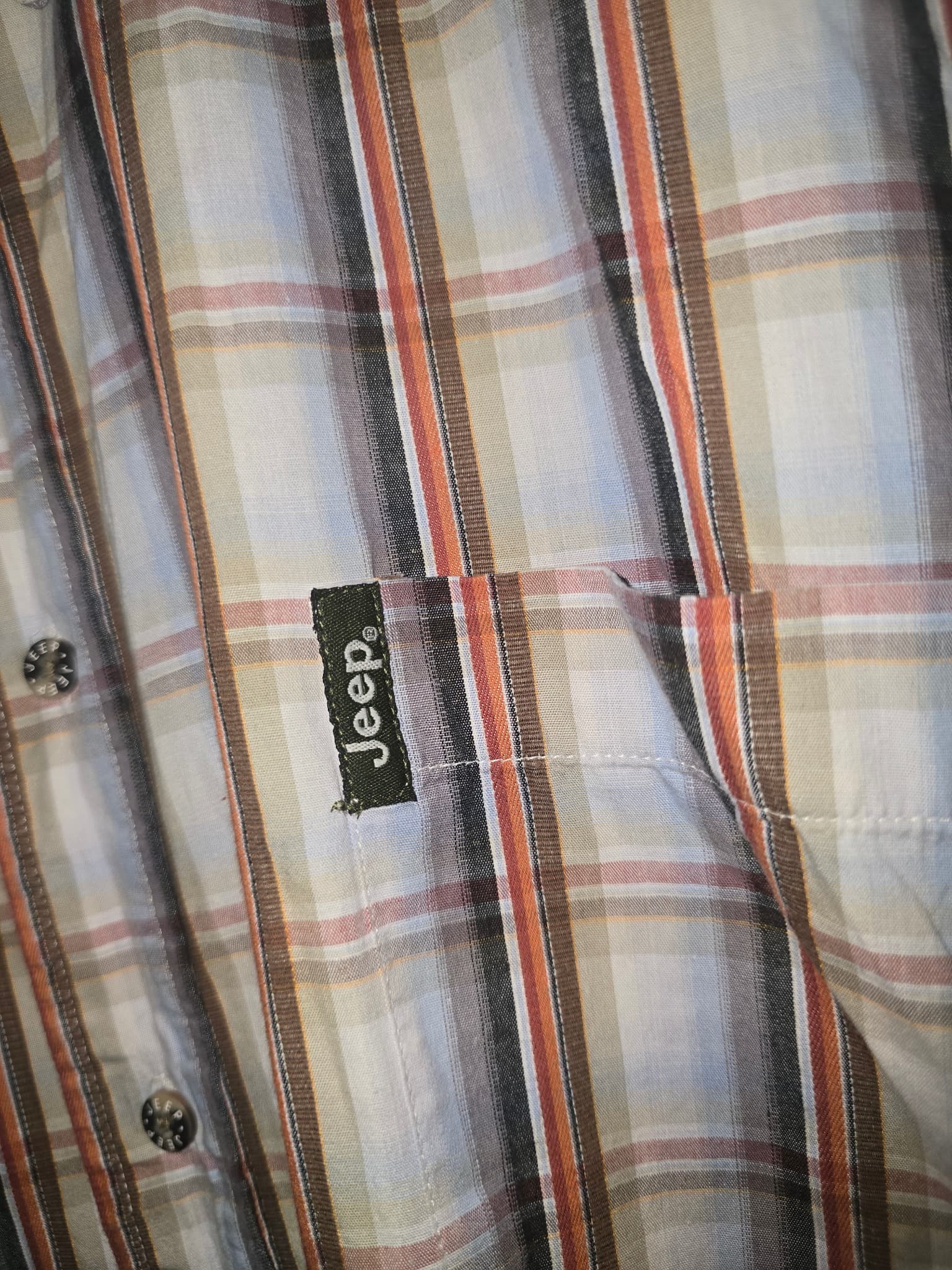 Jeep Short Sleeve Plaid Button-Down Shirt Multicolour Men's 2XL — photo 3 of 6