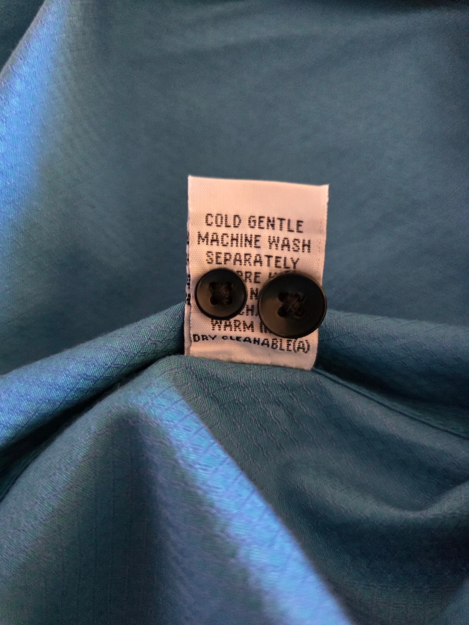 Jonathan Adams Dress Shirt Textured Diamond Pattern Turquoise Men's S — photo 5 of 8