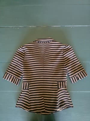 Katherine Statement Jacket Striped Peplum Blazer Black and Pink Women's 8 — photo 5 of 6