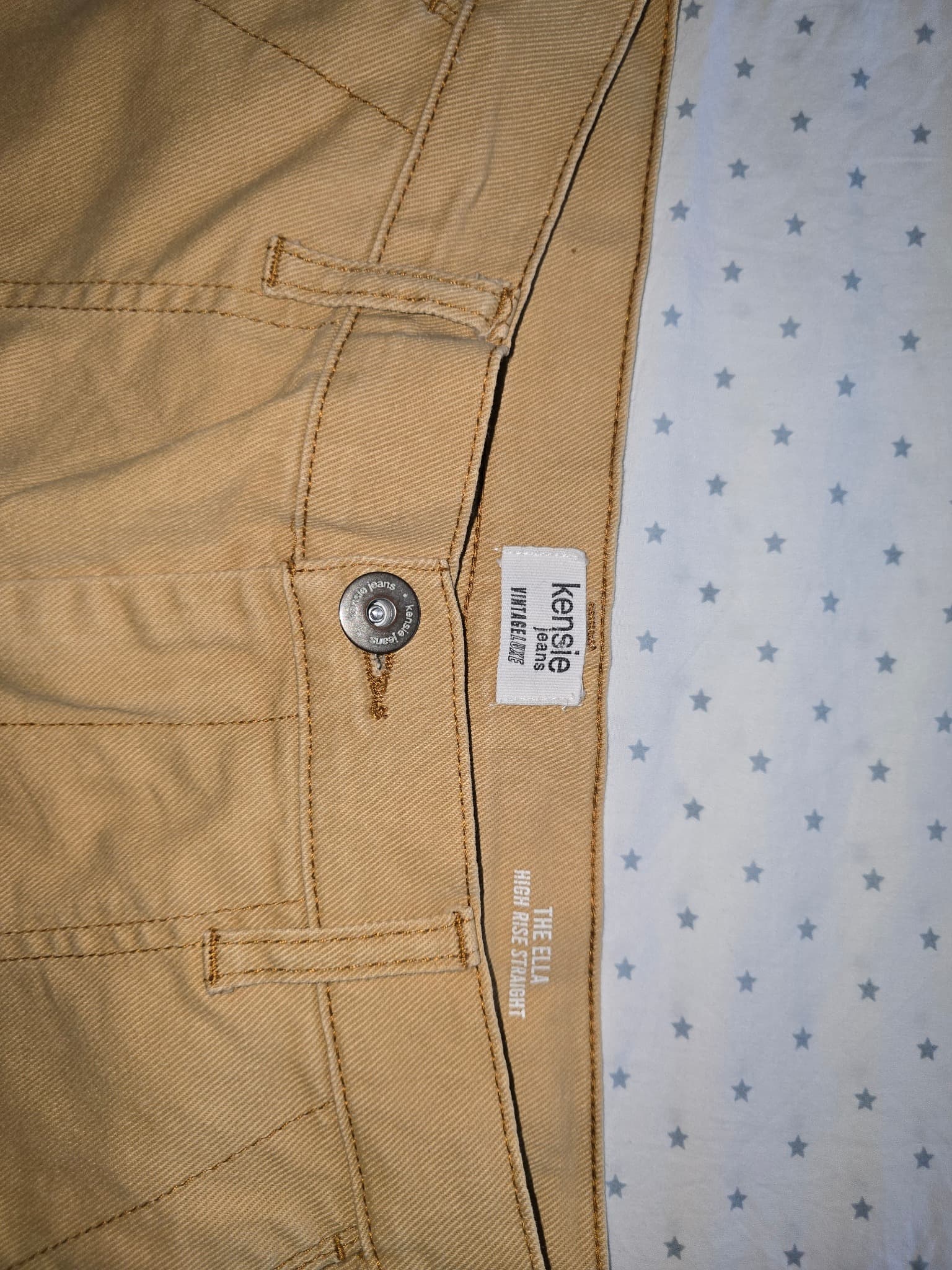 Kensie Jeans The Ella High Rise Straight Leg Cargo Pants Tan Women's — photo 3 of 4