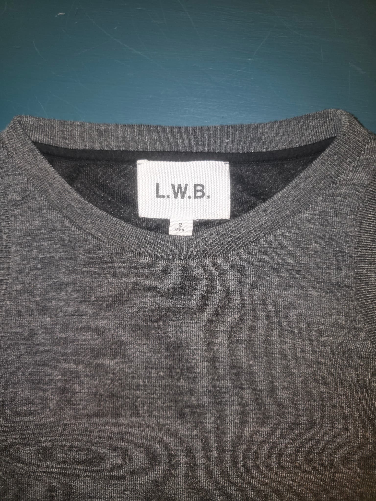 L.W.B. Ribbed Knit Midi Dress Sleeveless Grey Women's12 — photo 2 of 2