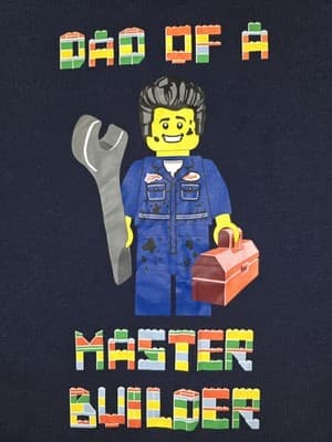 LEGO Graphic Print Crew Neck T-Shirt Dad of a Master Builder Navy Men's 3XL — photo 2 of 4